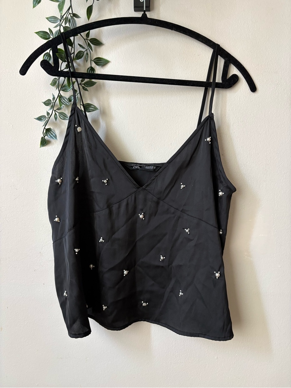 Zara Camisole Top with Faux Pearls